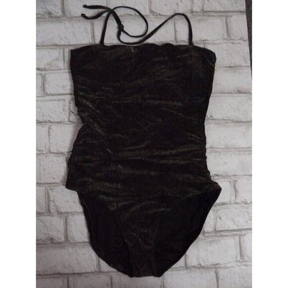 Pilyq Other - Pilyq Perry One Piece Swimsuit Twilight Black Bronze Halter Medium NEW
